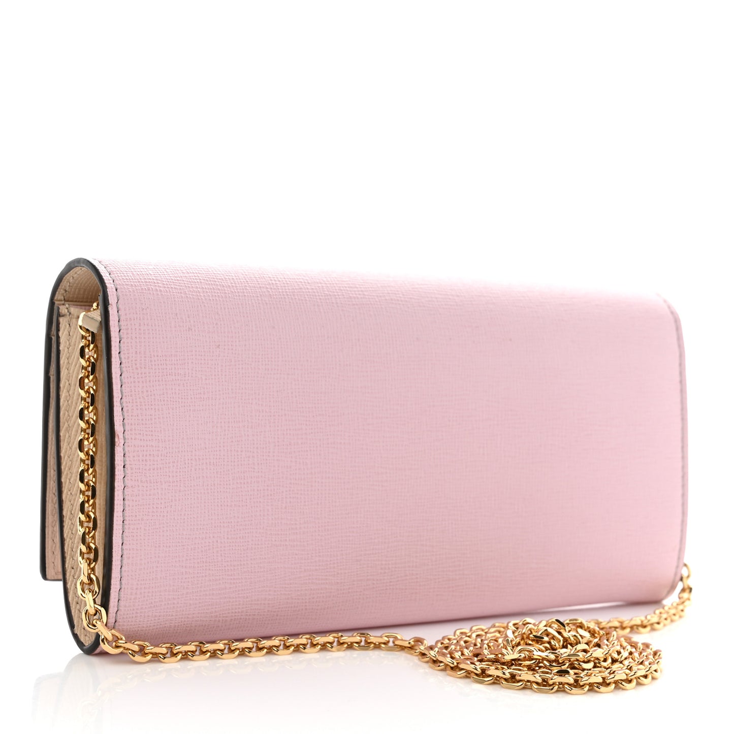 Vitello Elite Monster Eyes Studded Tube Wallet on Chain Ghiaccio Black Multicolor