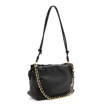 Loewe Mellow Nappa Medium Donut Chain Flamenco Knot Clutch Black 3 of 11