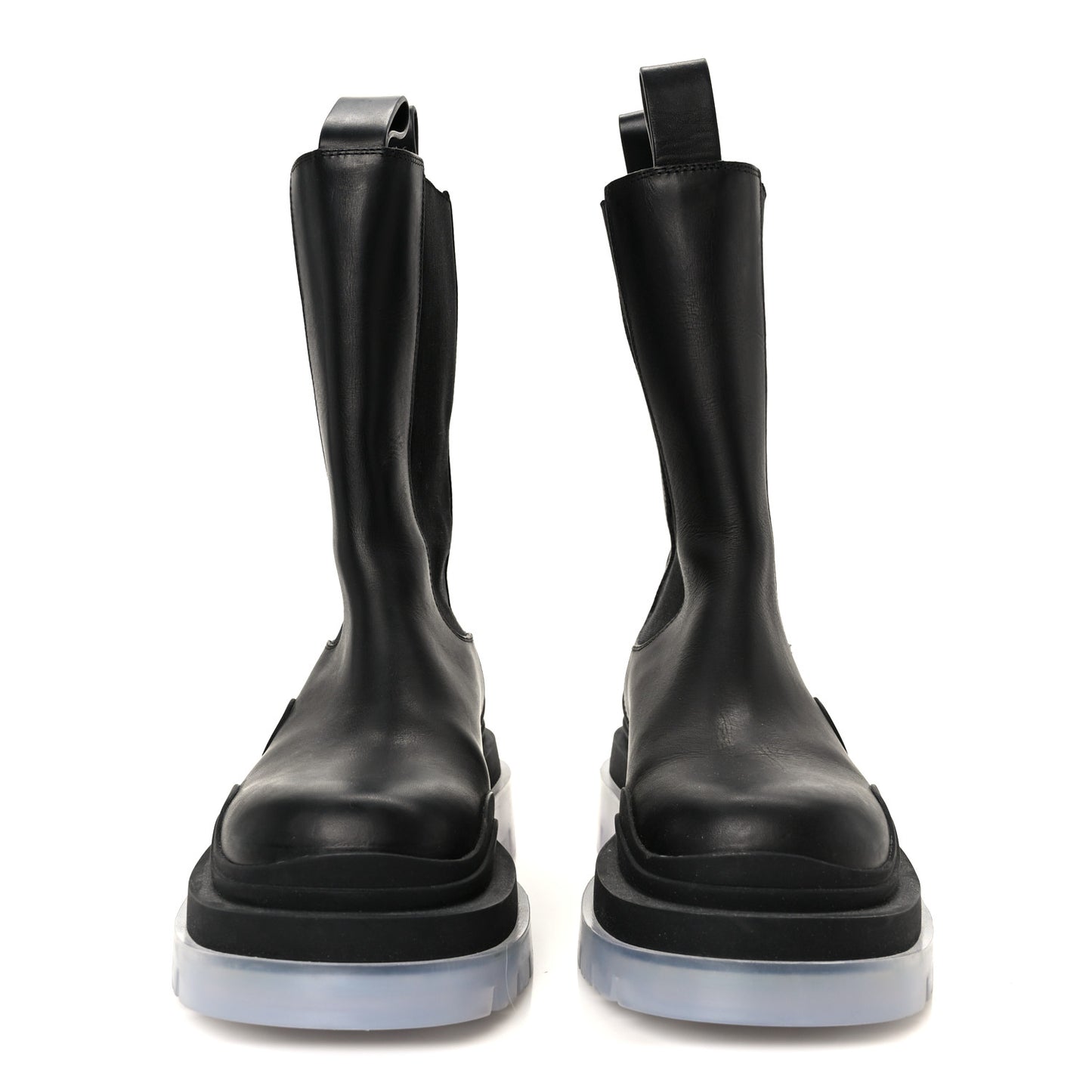 Calfskin The Tire Chelsea Boots 37 Black Transparent