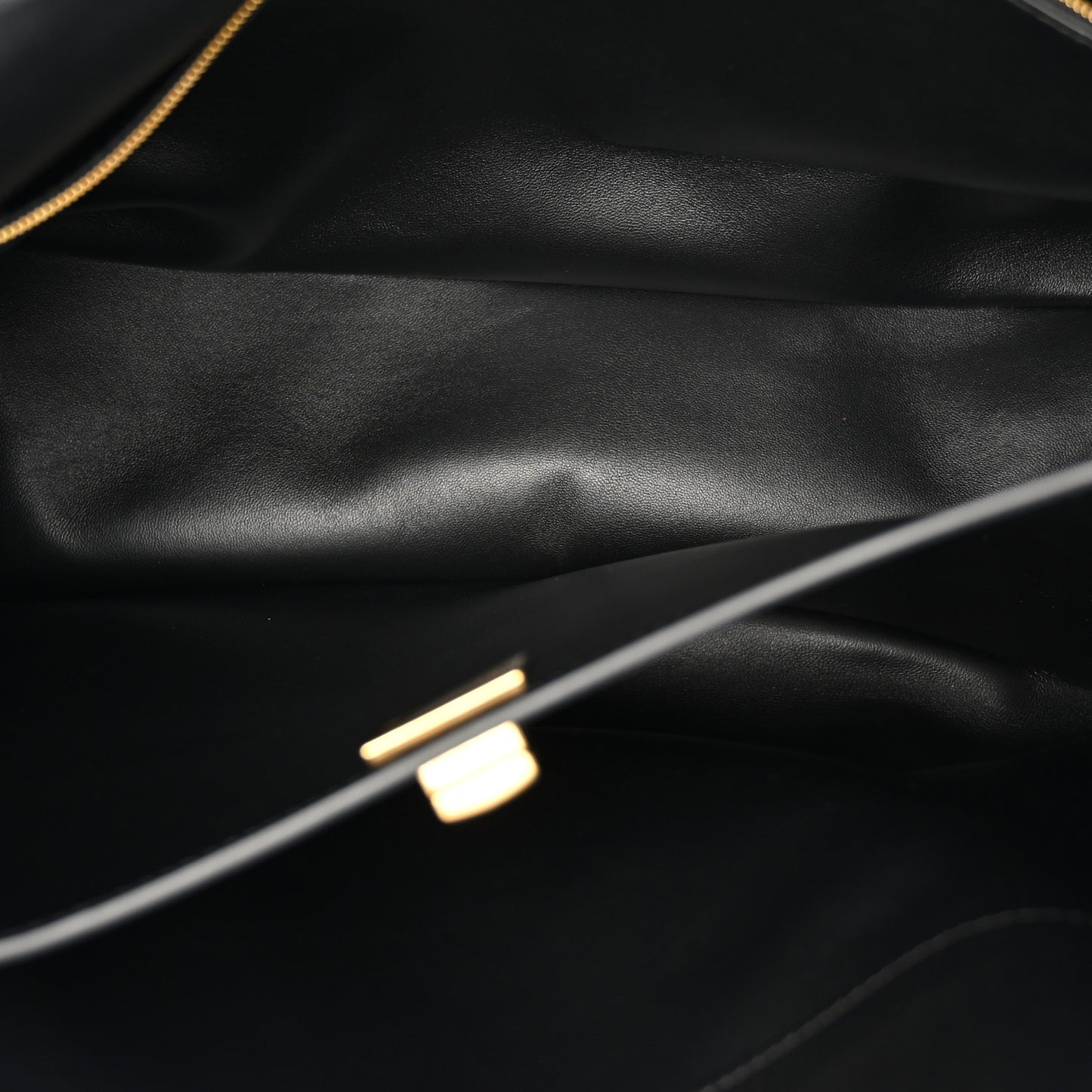 Smooth Calfskin Large Rodeo Top Handle Handbag Black