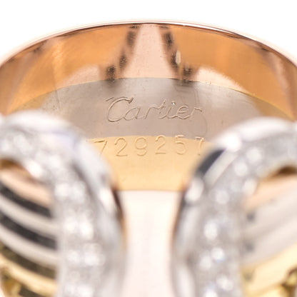 Cartier 18K Pink Yellow White Gold Diamond 13mm C De Cartier Ring 50 5.25 4 of 5