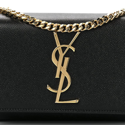 Saint Laurent Grain De Poudre Small Monogram Kate Satchel Black 9 of 14