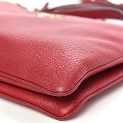 Prada Vitello Phenix Double Zip Crossbody Bag Scarlatto 10 of 10
