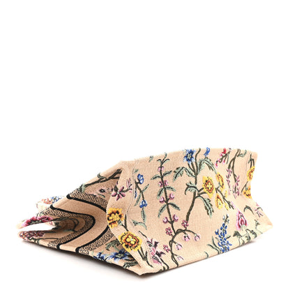 Christian Dior Raffia Embroidered Petites Fleurs Medium Book Tote Natural 4 of 13