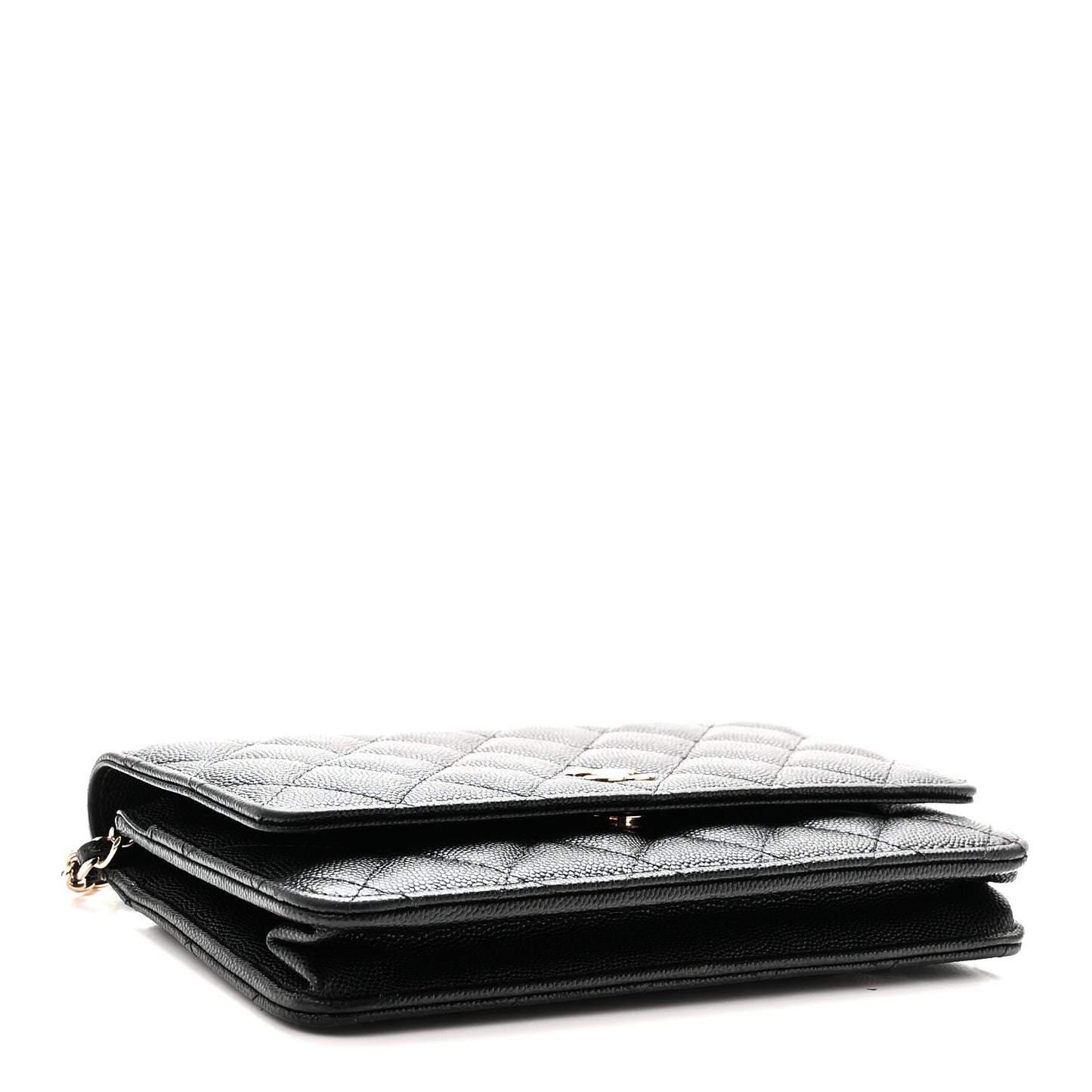 Caviar Quilted Wallet With Charms On Chain WOC Black
