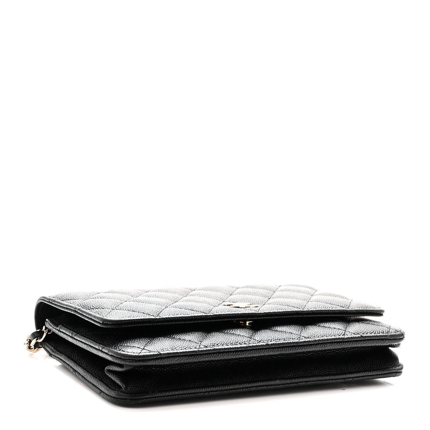 Chanel Caviar Quilted Wallet With Charms On Chain WOC Black 4 of 11