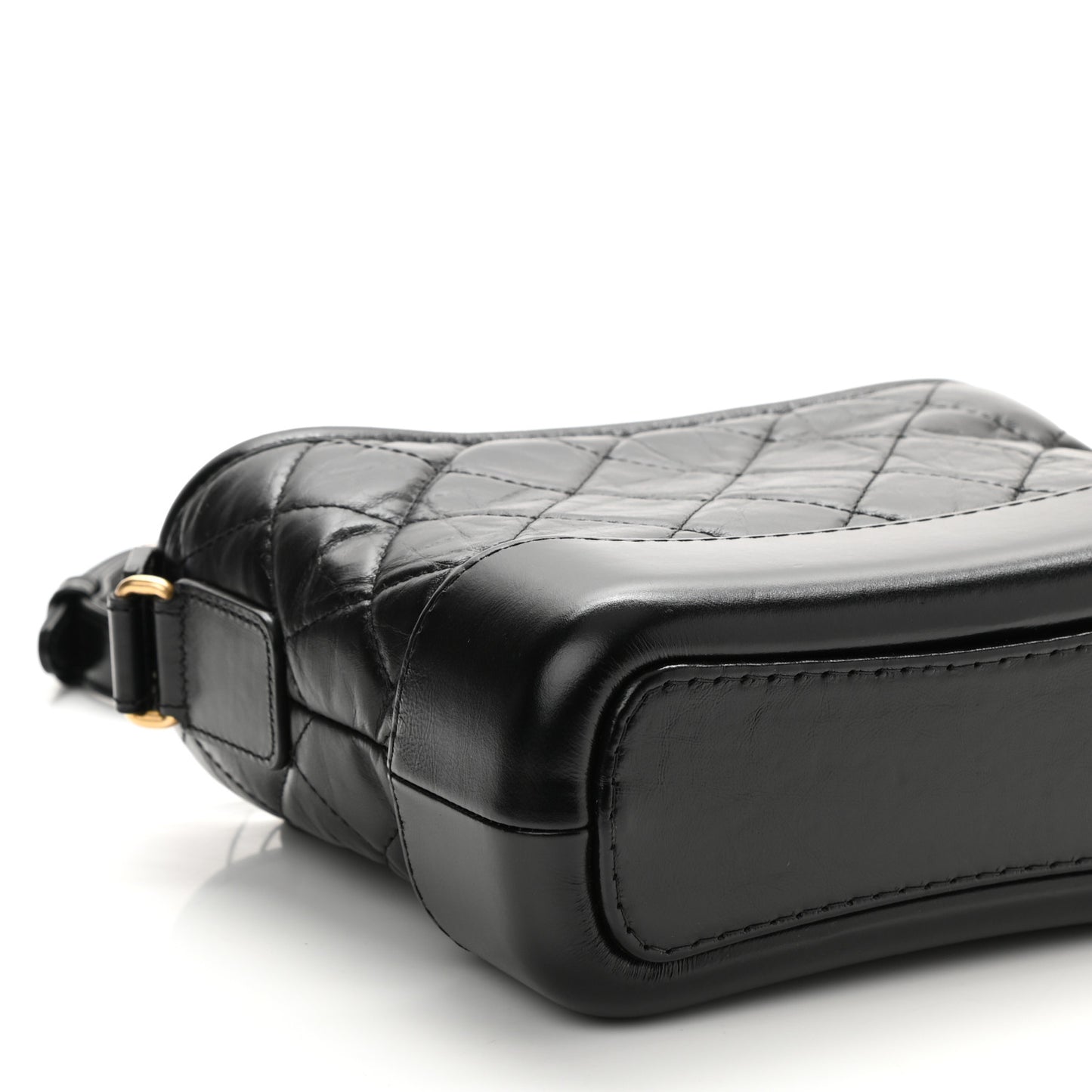 Aged Calfskin Quilted Small Gabrielle Hobo Black