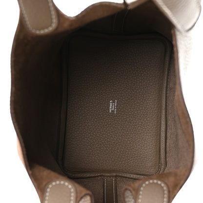 Hermes Taurillon Clemence Picotin Lock 18 PM Etoupe 5 of 13