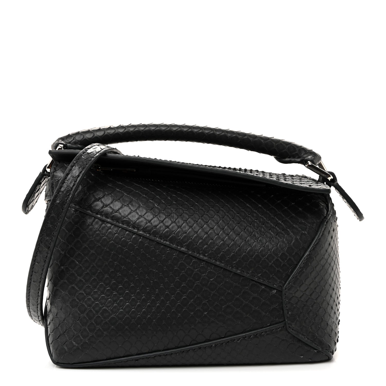 Loewe Snakeskin Mini Puzzle Bag Dark Grey 1 of 10