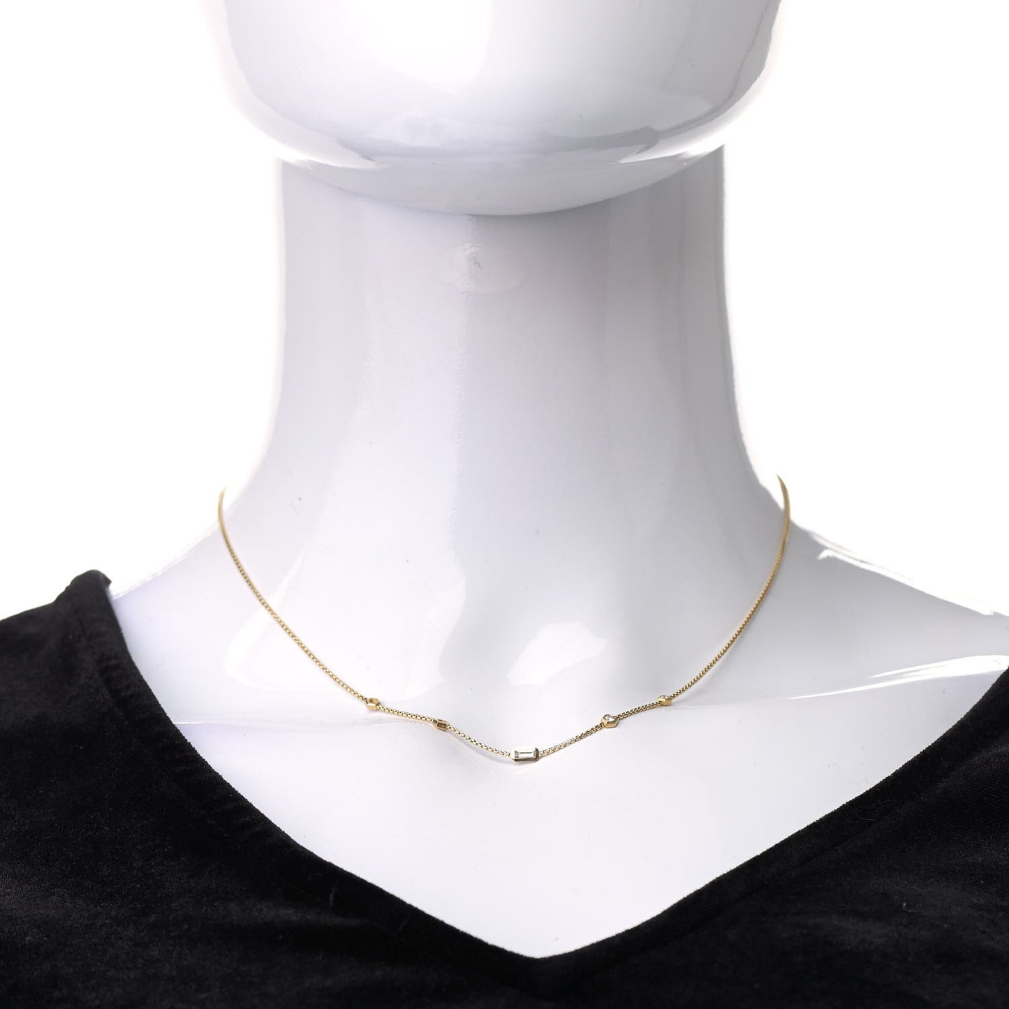 18K Yellow Gold Diamond Novella Necklace