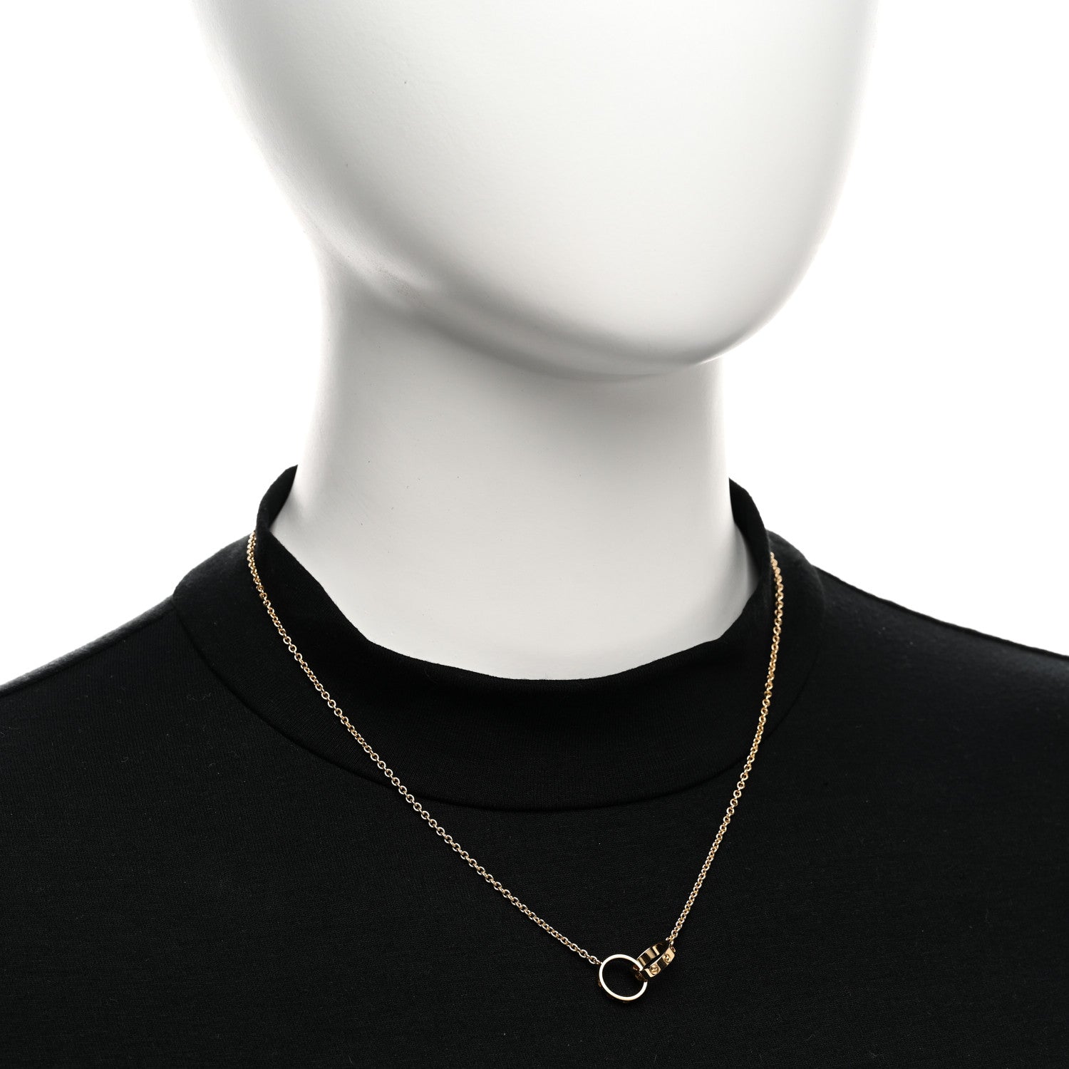 Cartier 18K Yellow Gold Interlocking LOVE Necklace 2 of 5