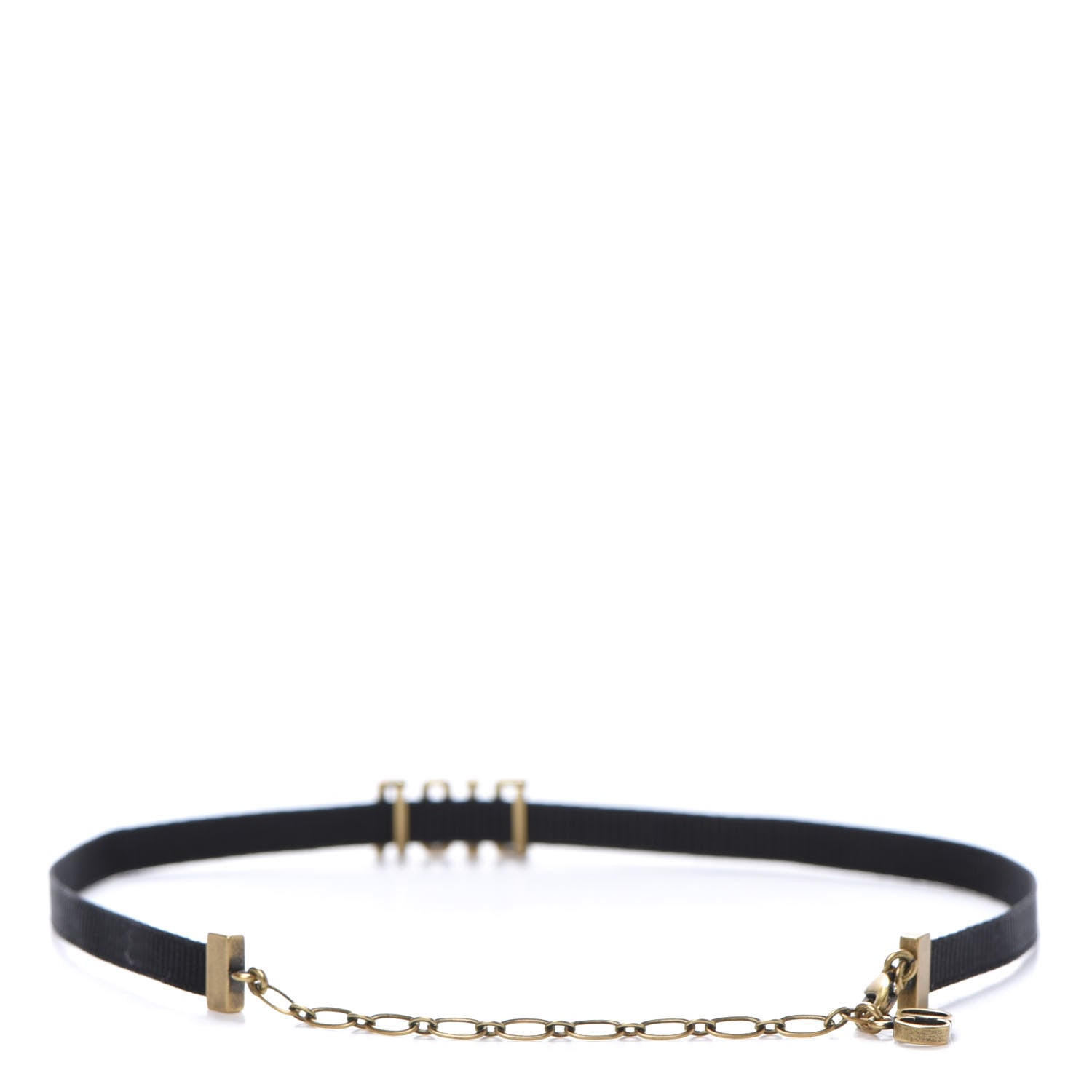 Christian Dior Grosgrain Ribbon Dior Logo Choker Necklace Black 3 of 7