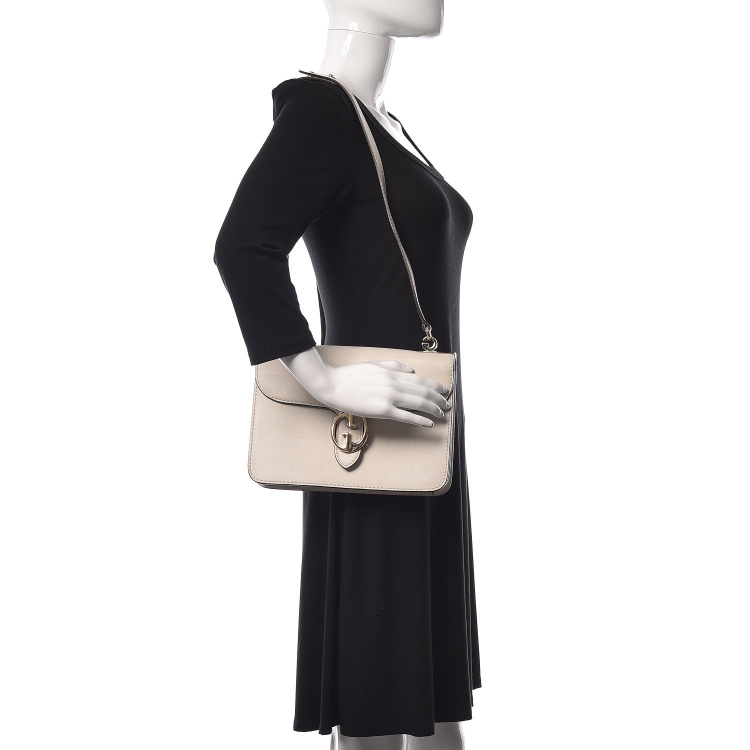 Gucci Calfskin Medium 1973 Shoulder Flap Bag Ivory 2 of 23