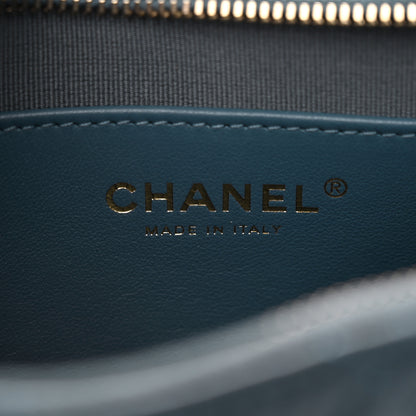 Chanel Crumpled Calfskin Quilted Braided CC Hobo Blue 6 of 13