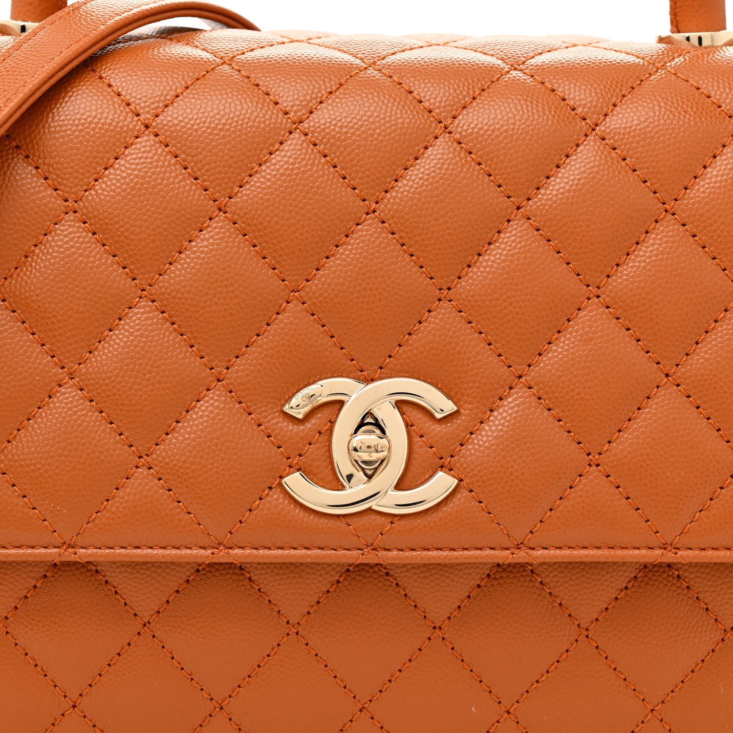 Chanel Caviar Quilted Small Coco Handle Flap Brown 8 of 11