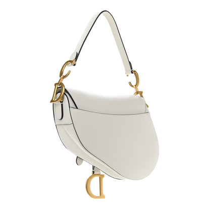 Christian Dior Grained Calfskin Saddle Bag White 3 of 9