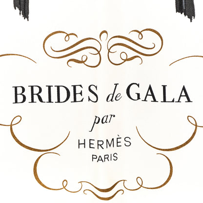 Hermes Silk Brides De Gala Scarf 90 Black Creme Gold 6 of 6