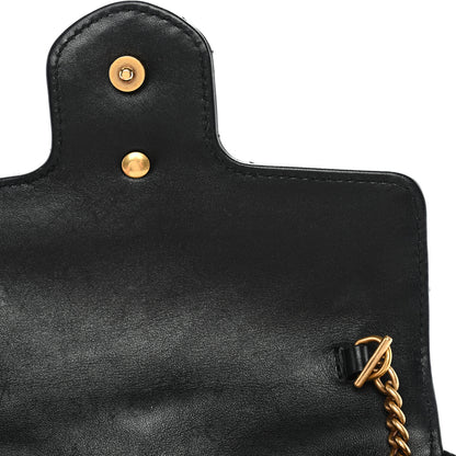 Gucci Calfskin Matelasse Super Mini GG Marmont Shoulder Bag Black 10 of 13