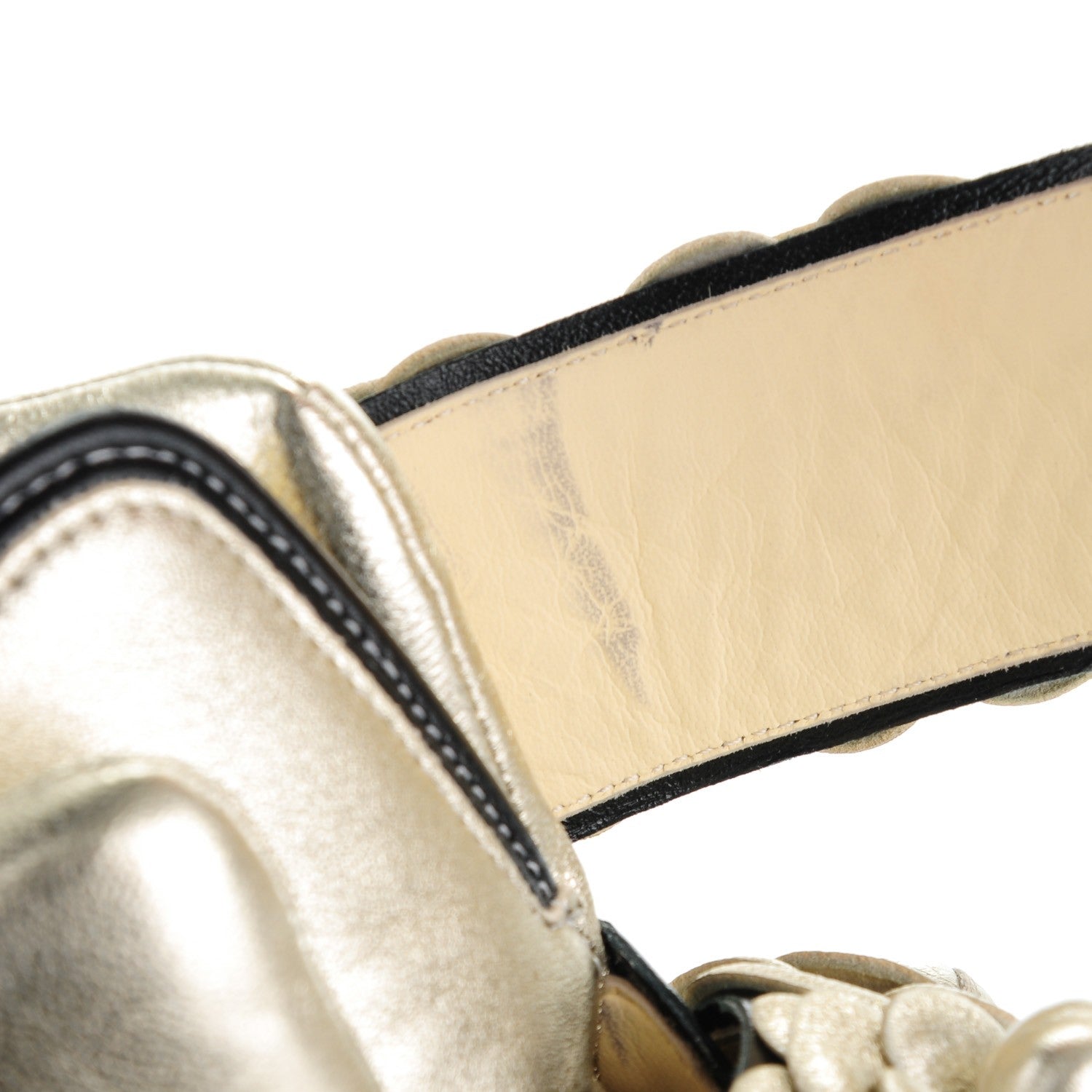 Chanel Metallic Lambskin Camellia High Top Sneakers 37 Gold 9 of 9