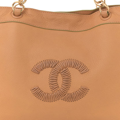 Chanel Calfskin Whipstitch CC Tote Beige 8 of 14