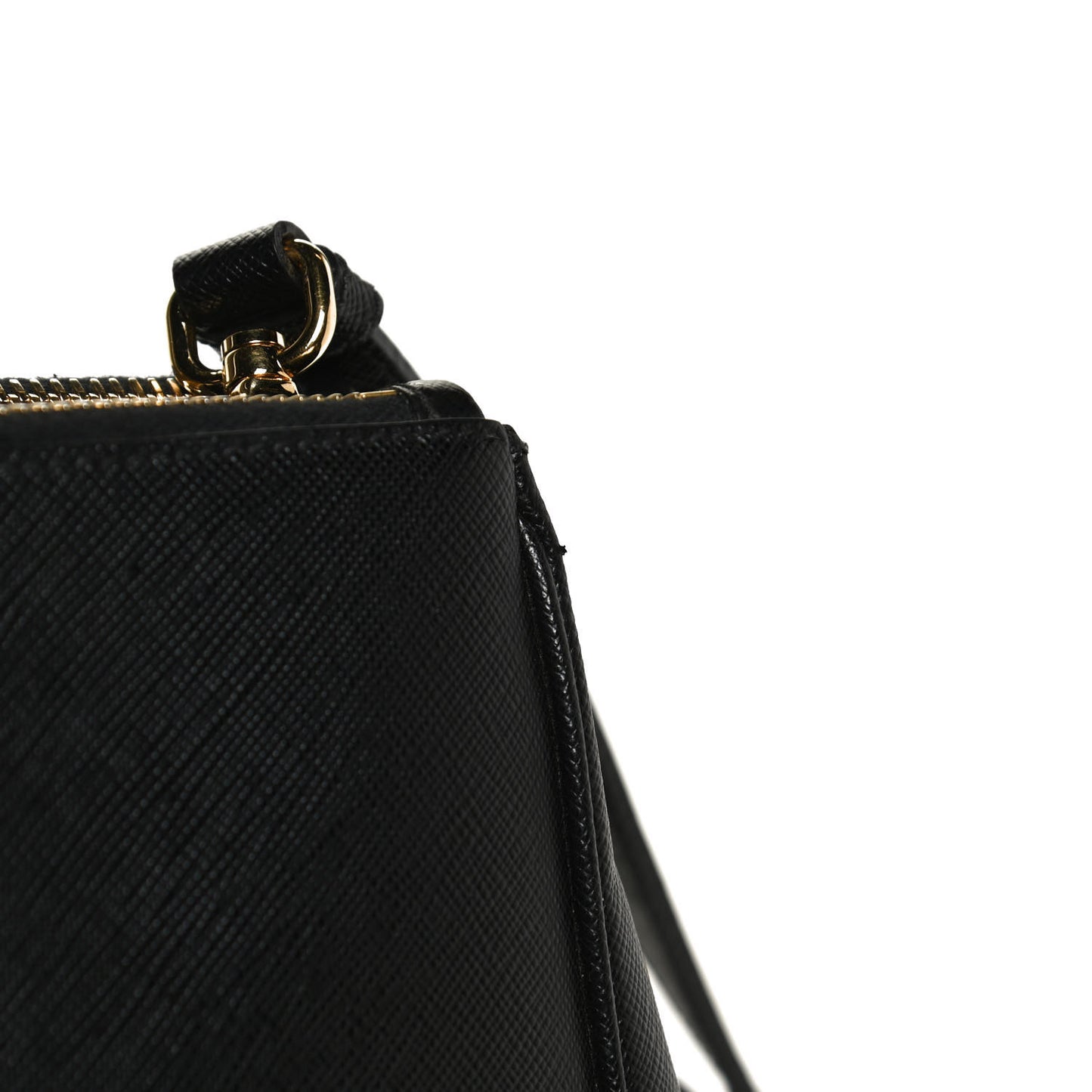 Saffiano Medium Galleria Double Zip Tote Black