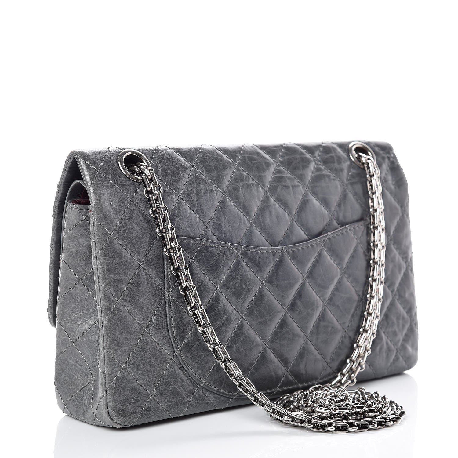 Chanel Aged Calfskin Quilted 50th Anniversary 2.55 Reissue 225 Flap Grey 3 of 12