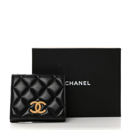 Chanel Lambskin Quilted CC Compact Bifold Wallet Black 9 of 9