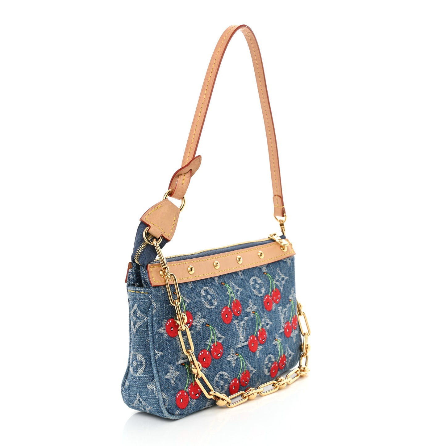 LV X TM Monogram Denim Cerises Pochette Accessories Blue