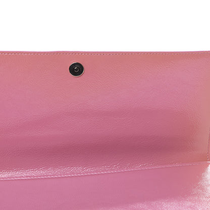 Saint Laurent Textured Patent Large Belle De Jour Clutch Pink 9 of 9