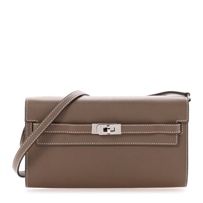 Hermes Evercolor Kelly Wallet To Go Etoupe 1 of 9