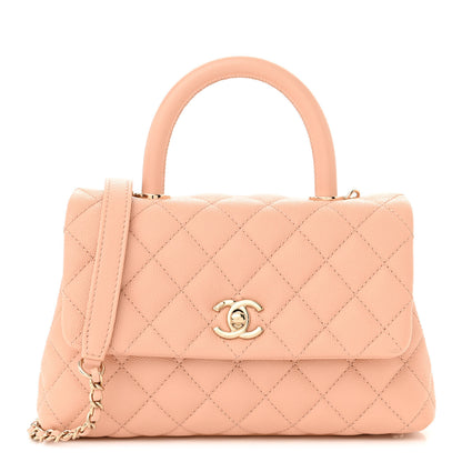 Chanel Caviar Quilted Mini Coco Handle Flap Light Pink 1 of 10