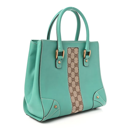 Gucci Calfskin GG Monogram Tote Turquoise 3 of 10