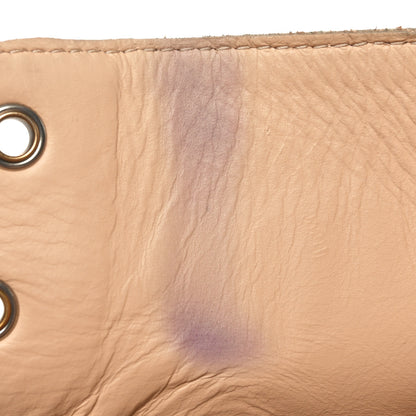 Gucci GG Supreme Monogram Flora Lace Up Combat Ankle Boots 39 Beige Multicolor Red 7 of 10