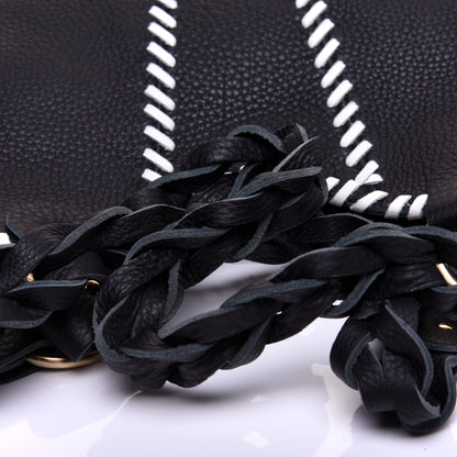 Fendi Grained Calfskin Large Devil Trapezio Tote Black 10 of 11