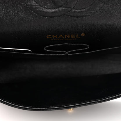Chanel Satin Quilted Medium Double Flap Black 4 of 9