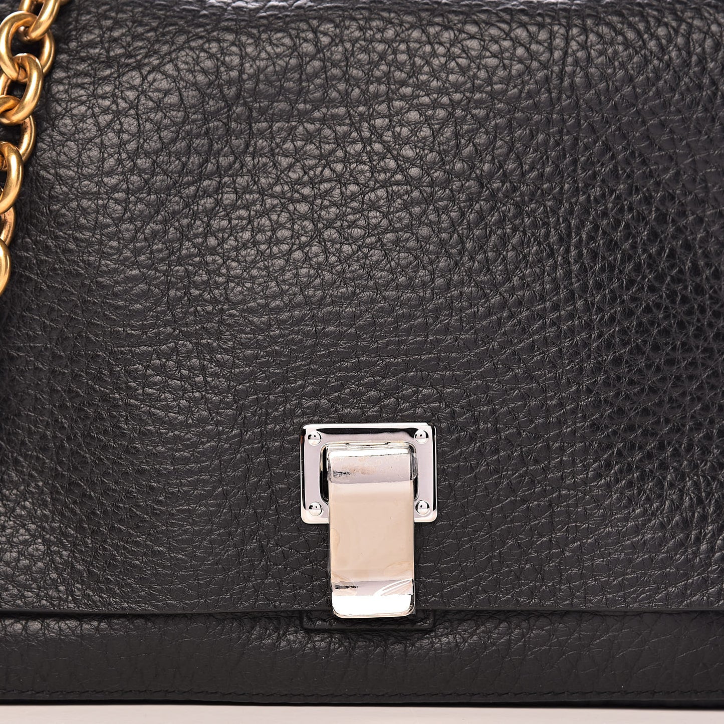Pebbled Calfskin Small Courier Black