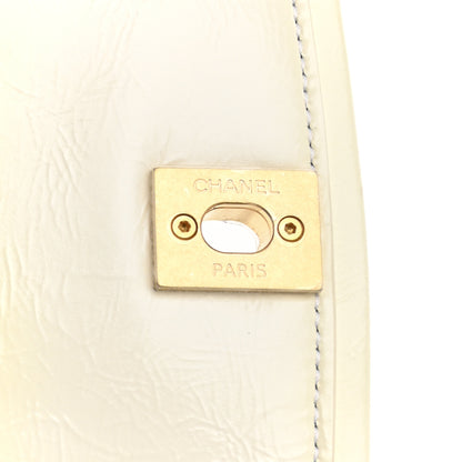Chanel Lambskin Patent Quilted Small La Parisienne Top Handle Flap White 11 of 12