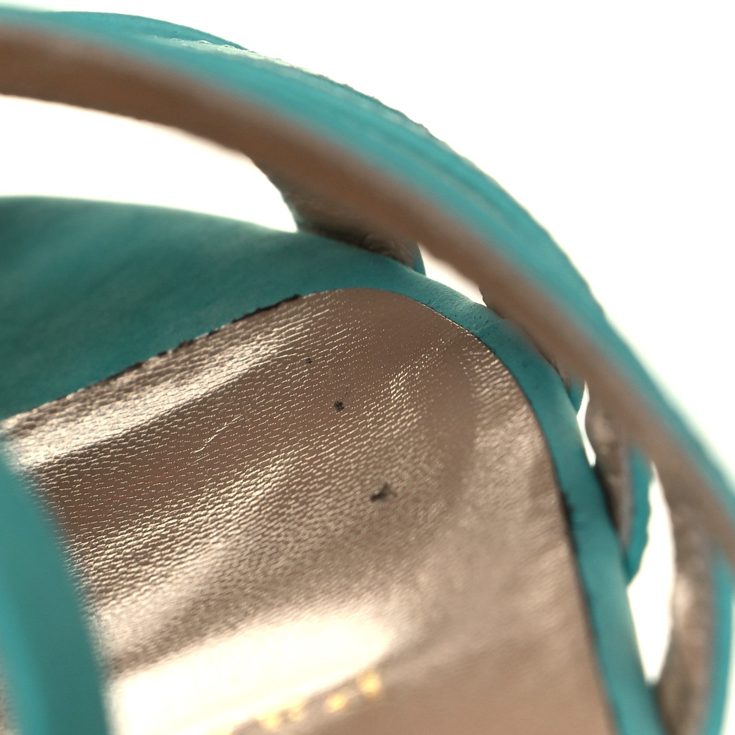 Christian Louboutin Calf Nubuck Neronna Flat Sandals 36.5 Aquamarine 8 of 10