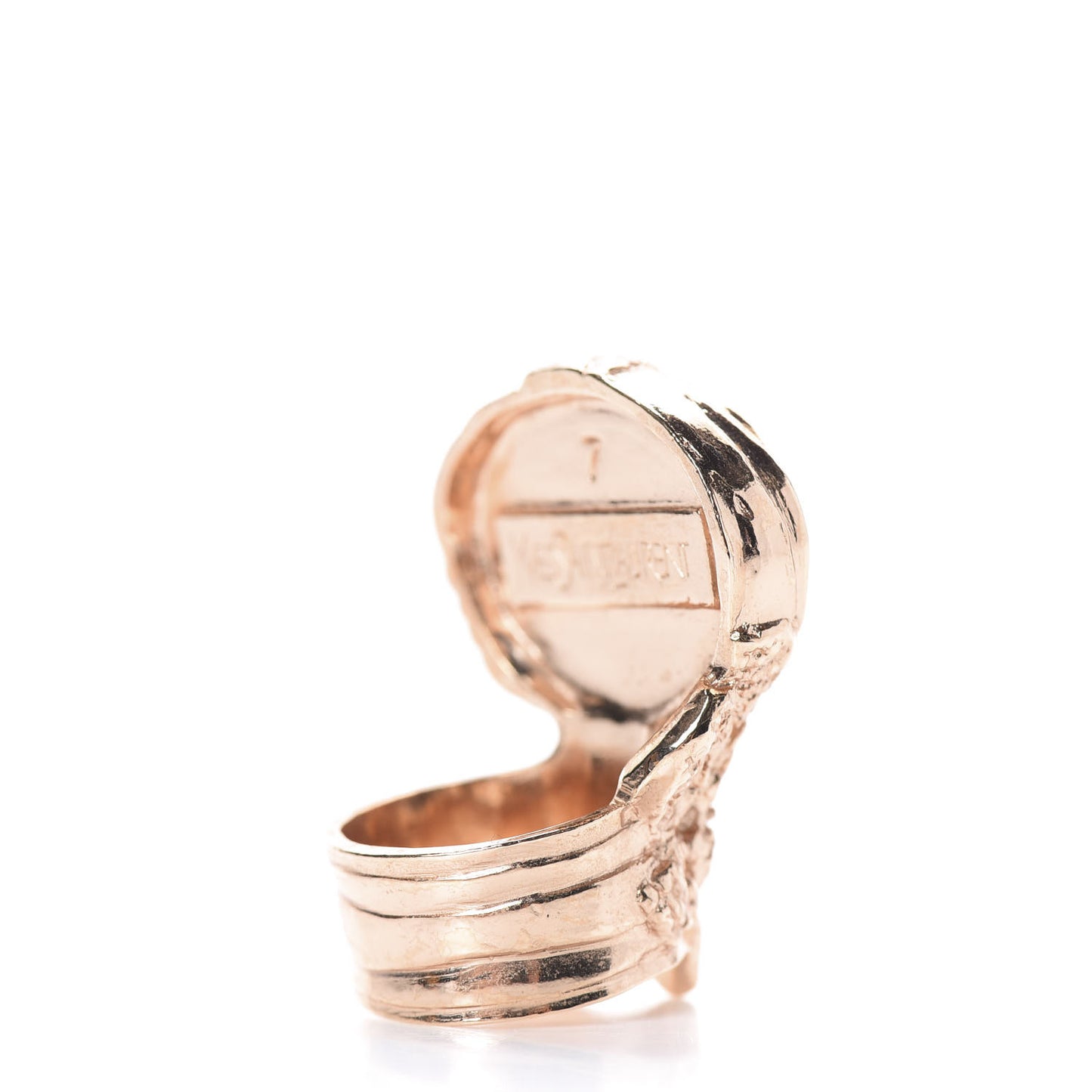 Glass Cabochon Arty Ovale Ring 7 Rose Gold Lapis