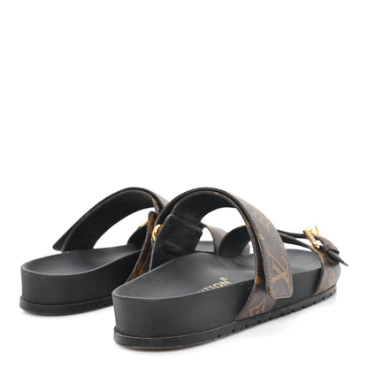 Louis Vuitton Monogram Bom Dia Mule Sandals 38 Black 5 of 10