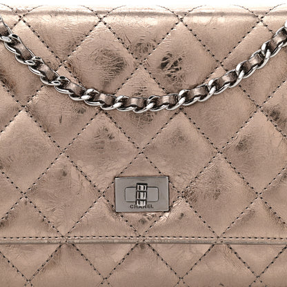 Chanel Metallic Aged Calfskin Quilted Reissue Wallet On Chain WOC Bronze 9 of 11