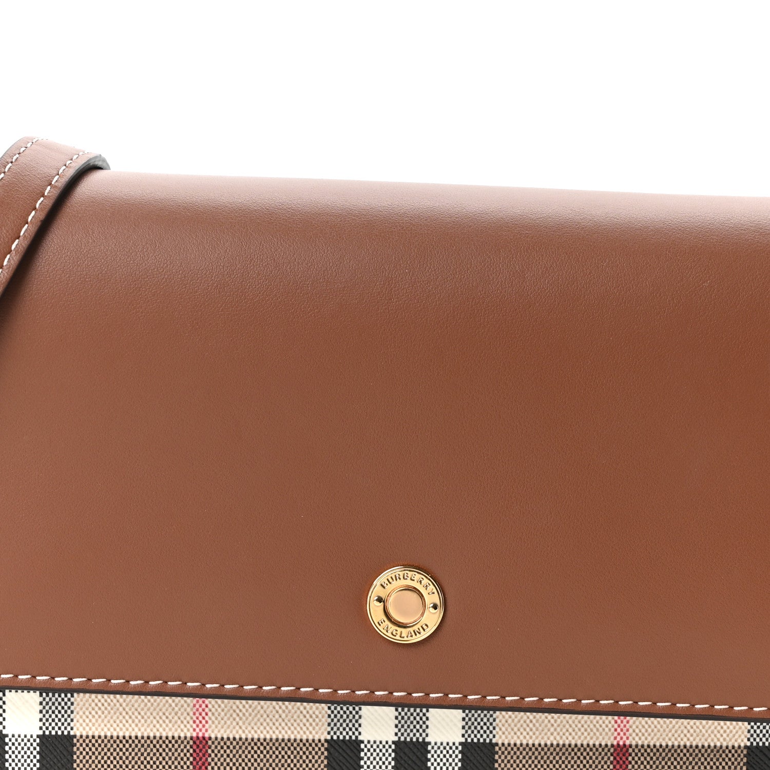 Burberry Calfskin Vintage Check New Hampshire Bag Archive Beige Tan 7 of 9