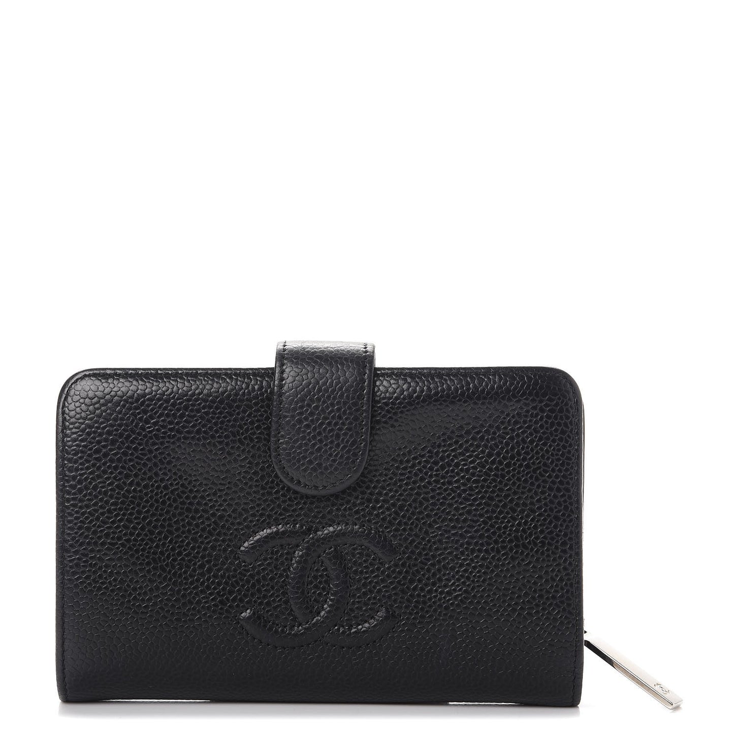 Caviar Timeless CC Zipped Pocket Wallet Black