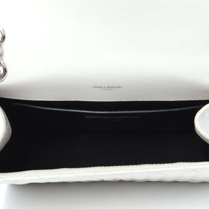 Saint Laurent Grain De Poudre Textured Mixed Matelasse Medium Triquilt Monogram Satchel Porcellana 4 of 14