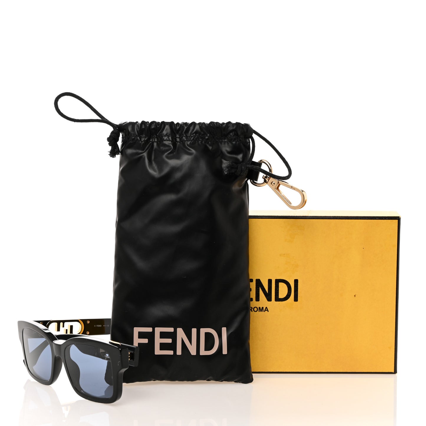 Acetate O'Lock Square Sunglasses FE40050I Black