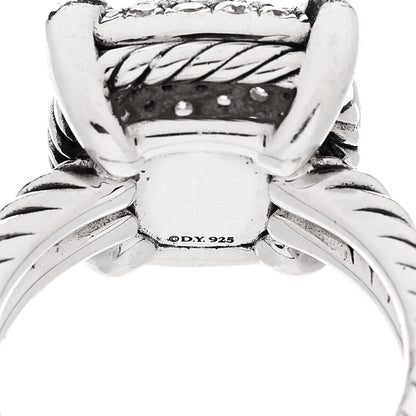 David Yurman Sterling Silver Diamond 14mm Chatelaine Pave Ring 54 7 5 of 5