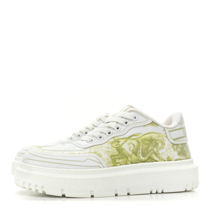 Christian Dior Technical Fabric Dior Addict Toile De Jouy Low Top Sneakers 35 Lime 3 of 9