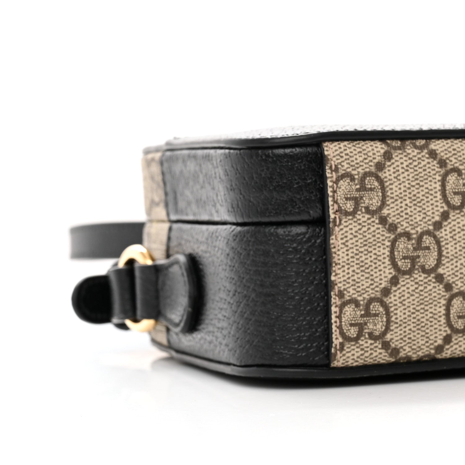 Gucci GG Supreme Monogram Textured Dollar Calfskin Mini New Basket Shoulder Bag Beige Ebony Black 9 of 11