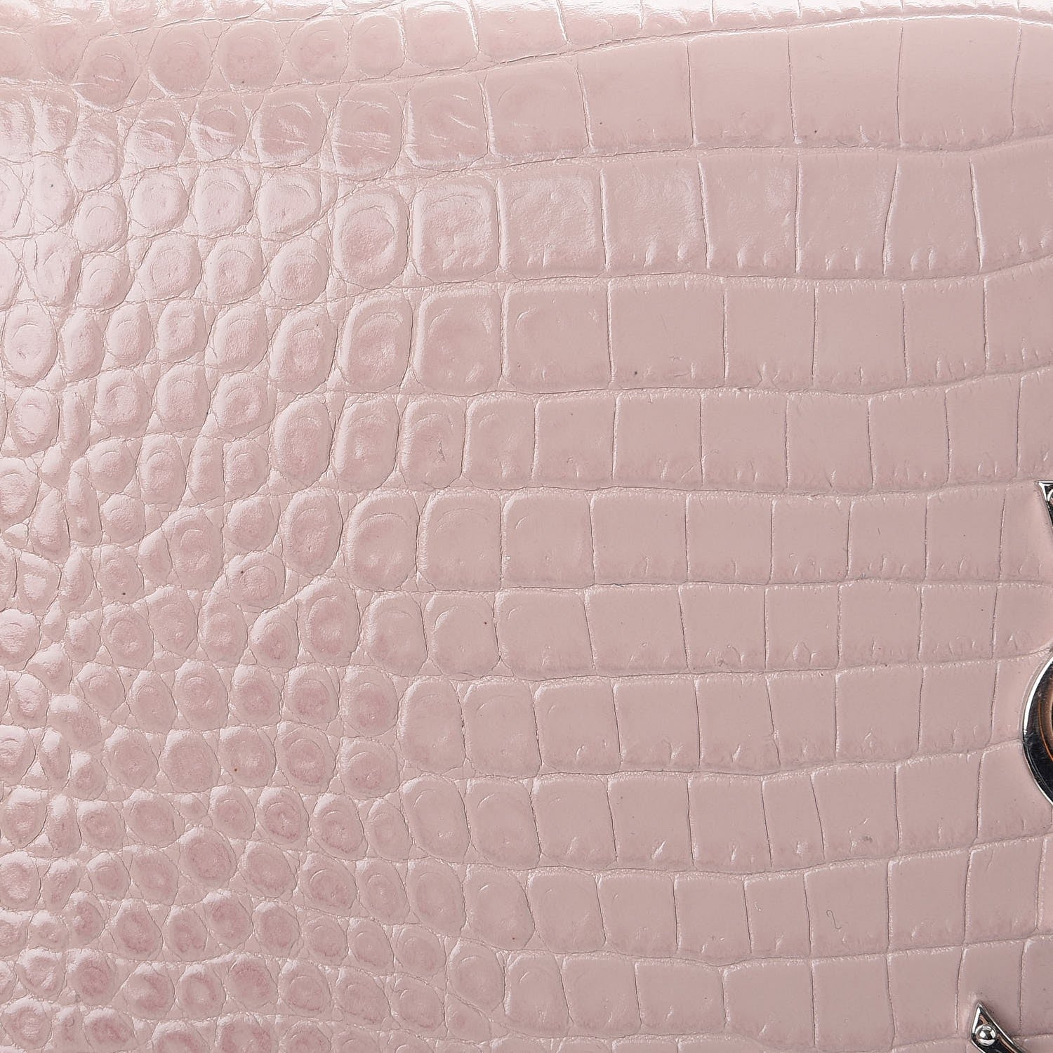 Saint Laurent Calfskin Crocodile Embossed Medium Classic Monogram Kate Tassel Satchel Powder Pink 9 of 11