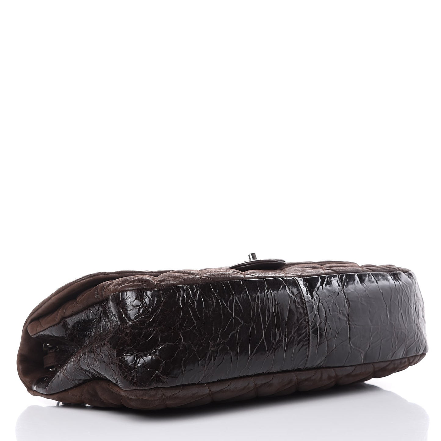 Iridescent Calfskin Jumbo In The Mix Flap Brown